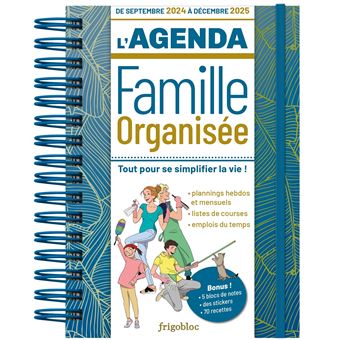 Mon Agenda Famille Organisée 2025 (Répertoire, agenda 2024