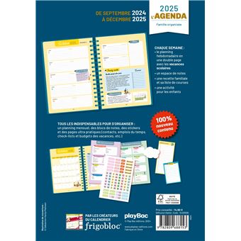 Agenda 2025 de la famille organisée ! (de sept. 2024 à déc