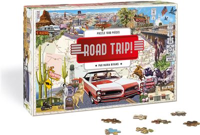 Puzzle Road trip - 1000 pièces - Maria Rivans - Hachette Pratique - Jeux livres objets - Hachette Pratique