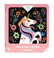 Cartes à gratter licornes - mini boîte avec accessoires