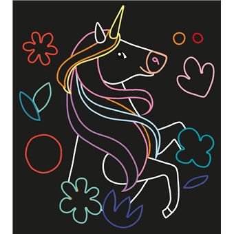 Cartes à gratter licornes - mini boîte avec accessoires
