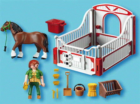 PLAYMOBIL 5108 - Cavallo Shire Con Box E Accessori, Giocattolo Per Bambini Da 4 Anni - 4