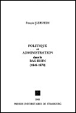 Politique et administration dans bas-rhin - François Igersheim - broché