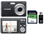 Fujifilm FinePix J10 noir + Carte SD 1 Go + Clé USB - 1
