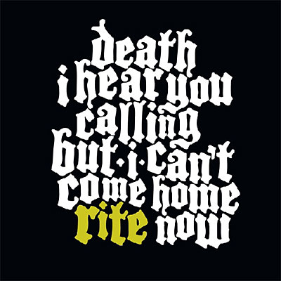 Death I hear you calling but I can't come home