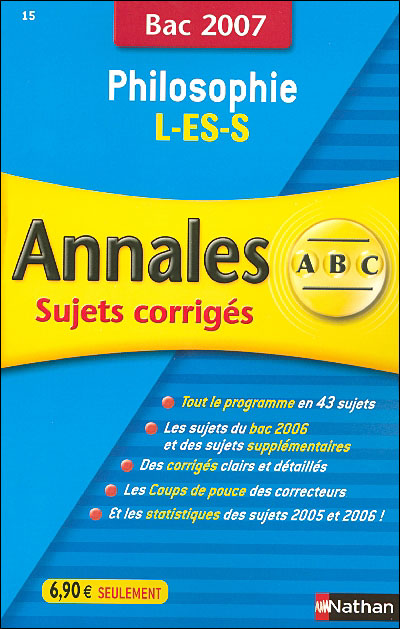Annales Bac Sujets corrigés Philoosophie L ES S