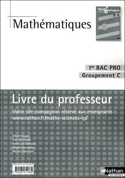 Mathématiques 1re Bac Pro Groupement C Livre Du Professeur Poch ...