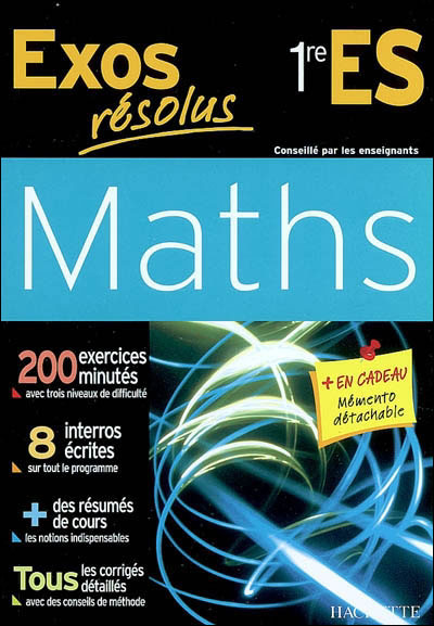Exos Resolus Maths 1Res Es/L - broché - Claudine Renard, Geneviève ...