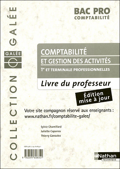 Comptabilite Et Gestion Des Activites Bac Pro Comptabilite Galee Livre ...