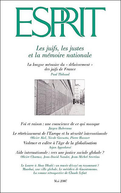 Les juifs, les justes et la mémoire nationale