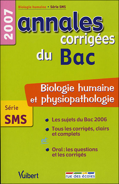 Annales corrigées Vuibert Bac Biologie humaine SMS