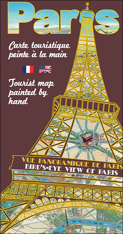 Carte touristique de Paris peinte à la main