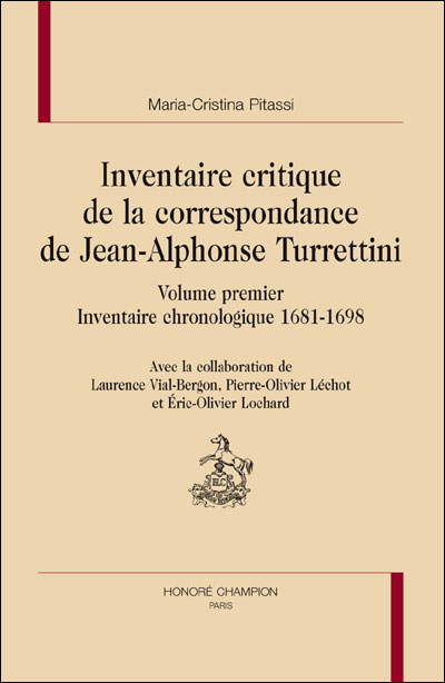 Inventaire critique de la correspondance de Jean-Alphonse Turrettini