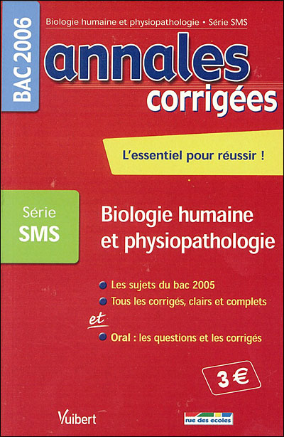 Annales corrigées Vuibert Bac Biologie humaine SMS