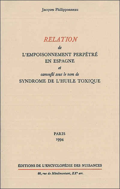 Relation de l'empoisonnement perpétré en Espagne