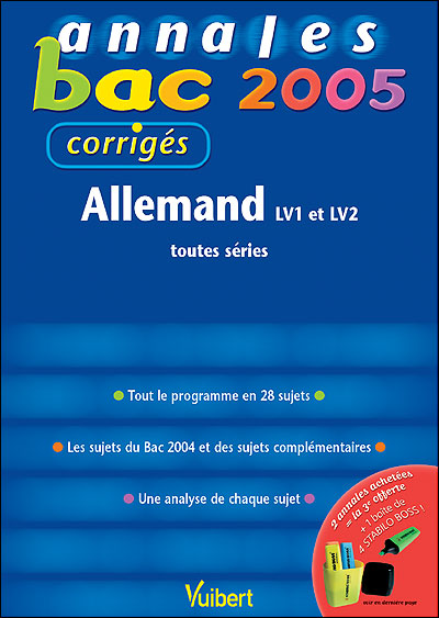 Annales du Bac Allemand LV1, LV2 toutes séries