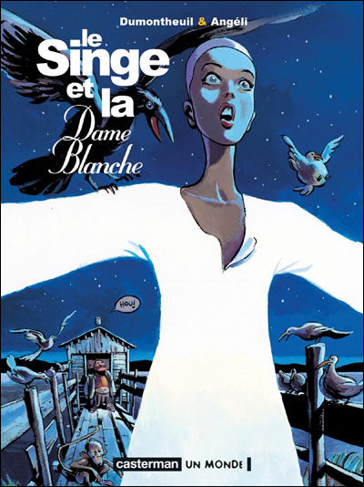 Le singe et la dame blanche