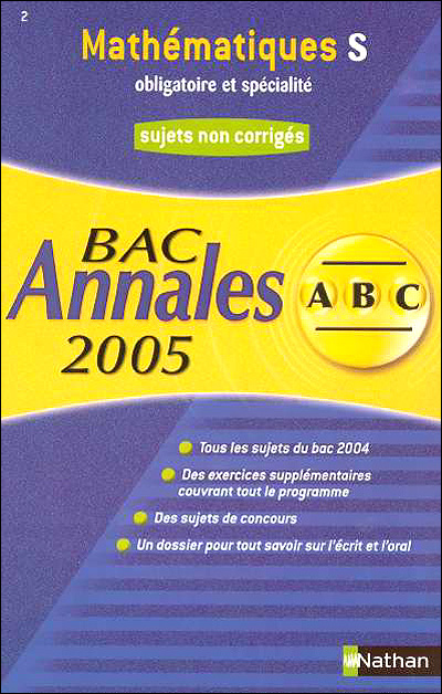 Sujets du bac non corrigés mathématiques Term S