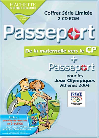 Coffret Série Limitée 2 CD-ROM - Passeport - De la Maternelle vers le CP + Passeport pour les Jeux Olympiques d'Athènes 2004