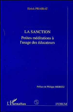 Sanction petites meditations a l'usage des educateurs