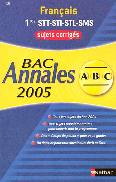 Sujets du bac corrigés français STT STI STL SMS