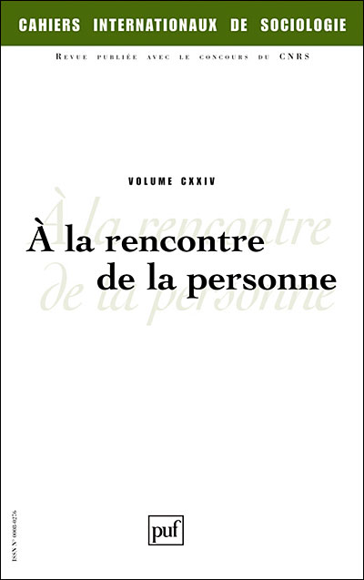 Cahiers intern. de sociologie 2008, vol. 124