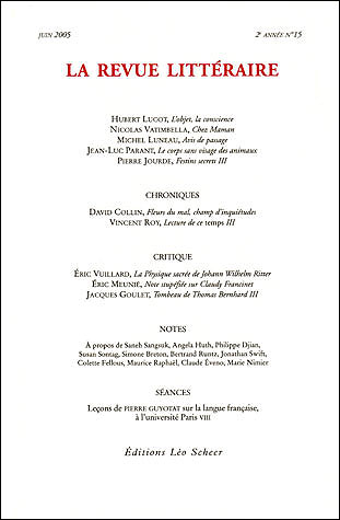 Revue litteraire n°15 (La)