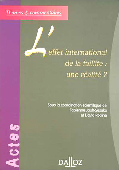L'effet international de la faillite