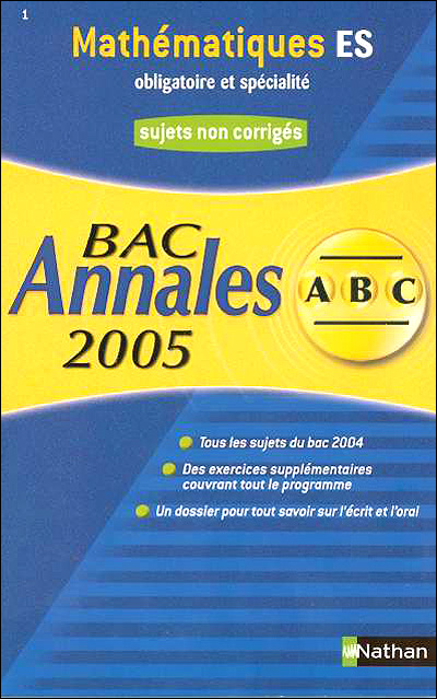 Sujets du bac non corrigés mathématiques Term ES