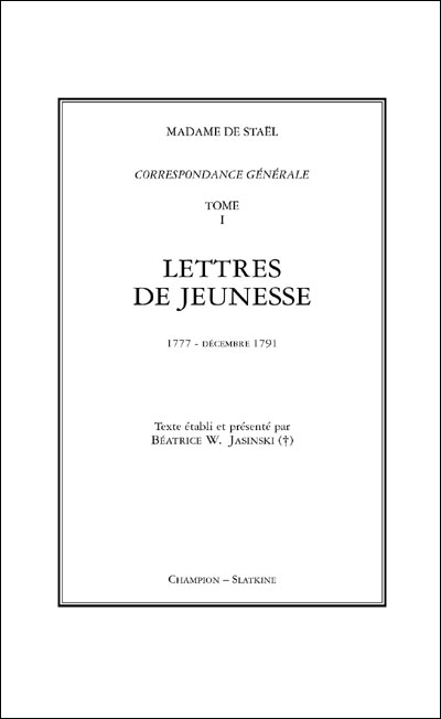 Correspondance générale - Mme De Stael - broché
