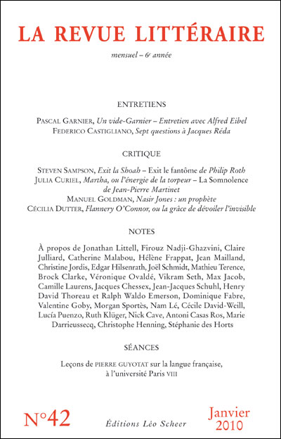 La revue litteraire n°42 janvier 2010