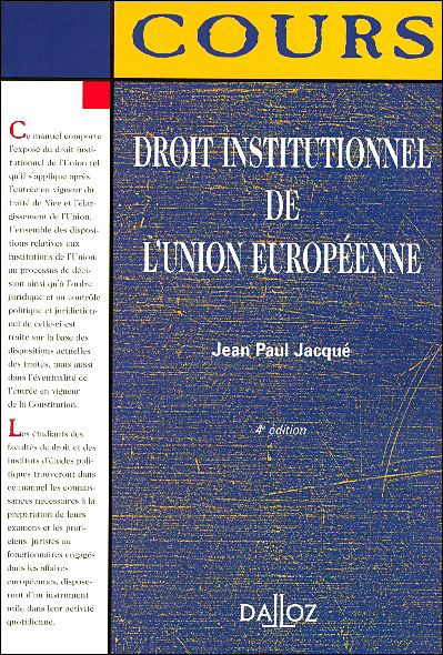 Droit institutionnel de l'Union Européenne