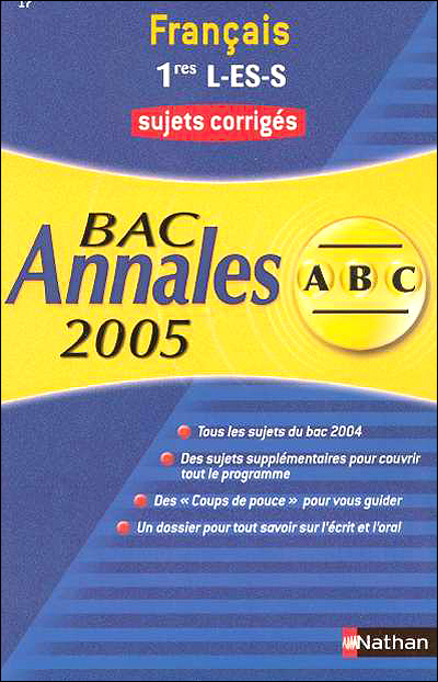 Sujets du bac corrigés français 1ère L ES S