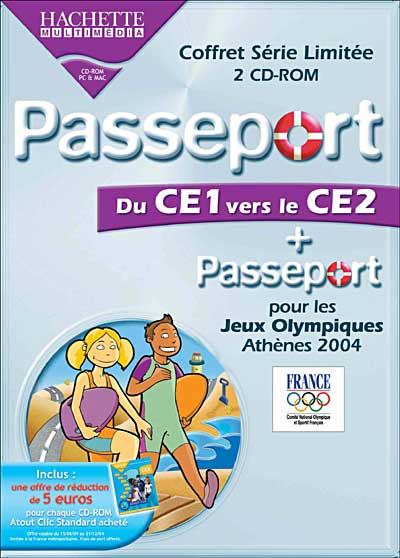Coffret Série Limitée 2 CD-ROM - Passeport - Du CE1 vers le CE2 + Passeport pour les Jeux Olympiques d'Athènes 2004