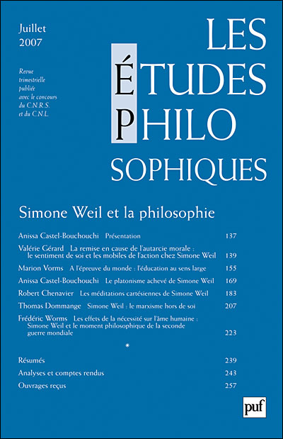 Études philosophiques 2007 -  Collectif - broché