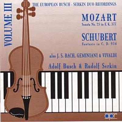 Enregistrements du duo Busch-Serkin - Volume 3