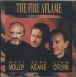 The fire aflame