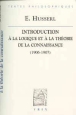 Introduction à la logique et à la théorie de la connaissance