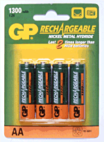 GP 4 piles rechargeables AA (LR6) NiMH 1300 mAh