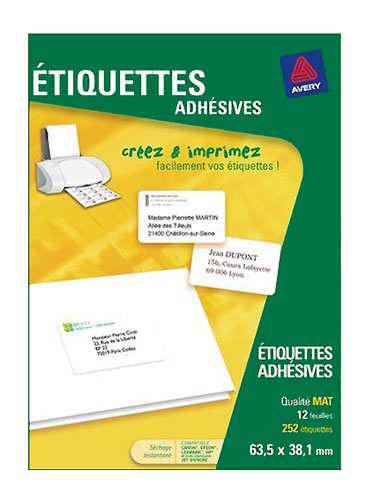 AVERY J816012 210 ETIQUETTES ADRESSE