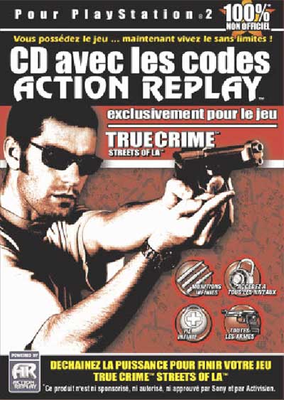 CD avec les codes Action Replay exclusivement pour le jeu True Crime - Street Of L.A.