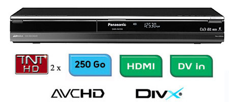 Panasonic DIGA DMR-XW350 - Graveur de DVD / enregistreur à disque dur avec  tuner TV numérique - 250 Go - noir