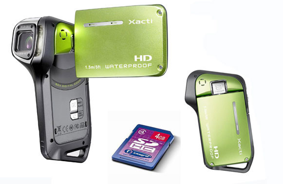 Sanyo Xacti VPC-CA9 Vert (étanche 1,5 m) Carte SDHC Go