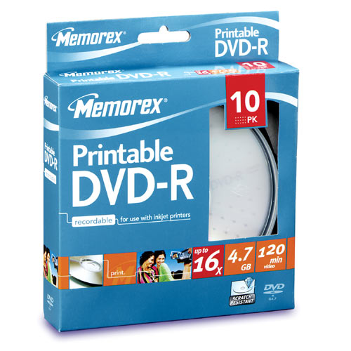 Memorex DVD-R 4,7 Go imprimable x 10