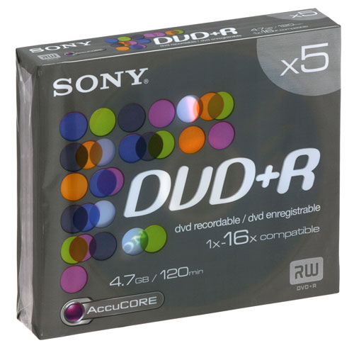 Sony DVD+R 4,7 Go x 5