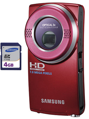 Samsung Pocket Cam F-HMX-U20RP-01 Rouge + Carte SDHC 4 Go