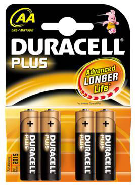 Duracell 4 piles LR06 AA MN1500 Plus
