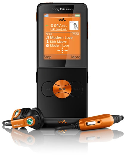 black and orange sony ericsson phone