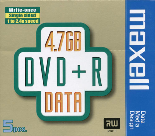 Maxell - 5 x DVD+R - 4.7 Go 4x - boîtier CD