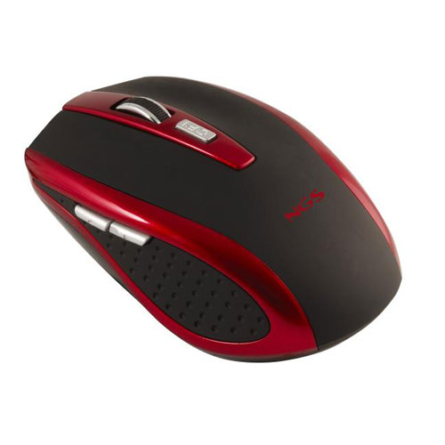 NGS Red Tick - Souris - pour droitiers - optique - 6 boutons - filaire - USB - rouge